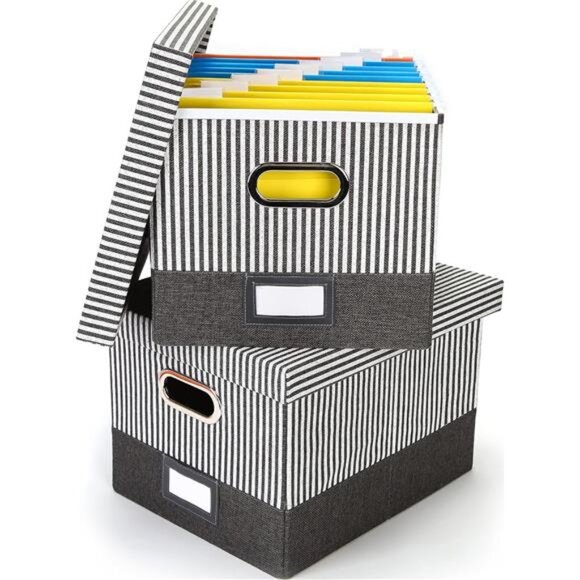 File Organizer Box - File Box, Filing Box, Decorative File Storage Box, Storage - Picture 1 of 7